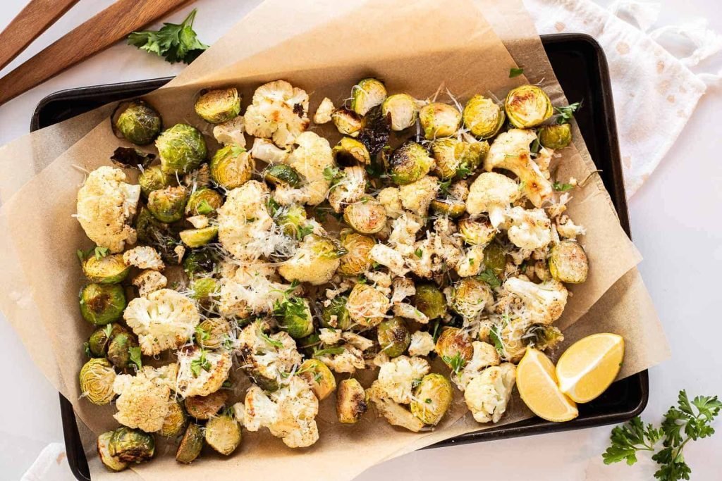 Roasted Cauliflower and Brussels Sprouts