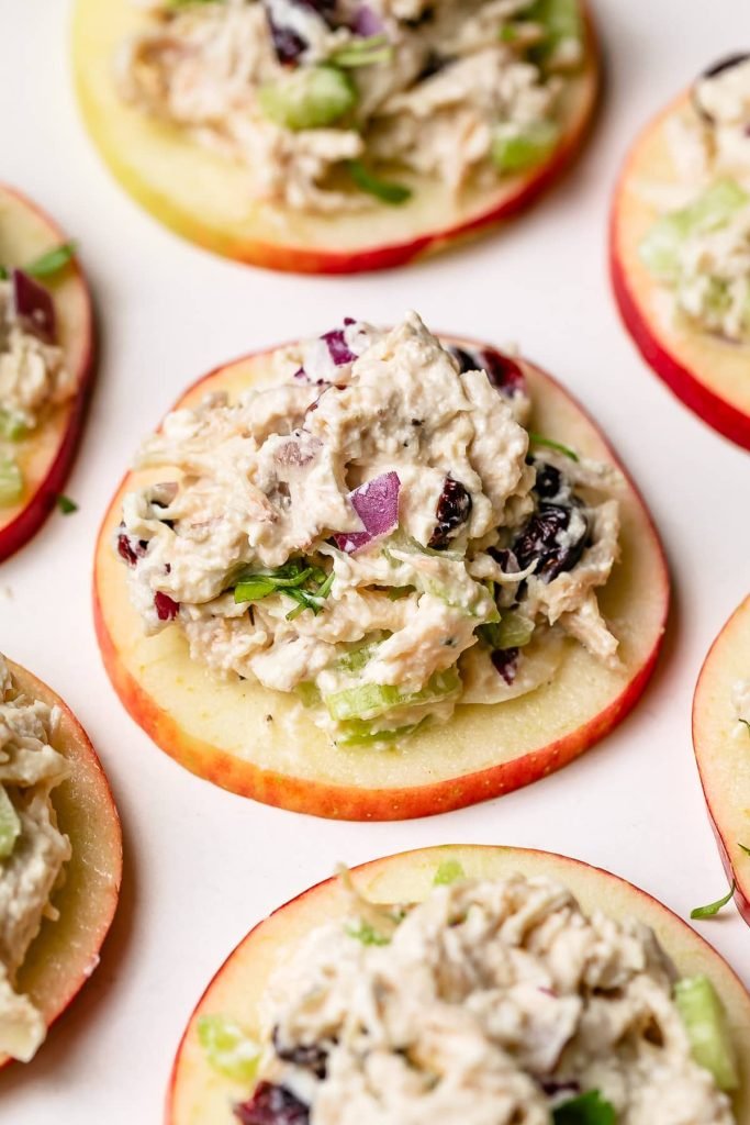 Cranberry Chicken Salad on Apple Slices 

 – healblogger